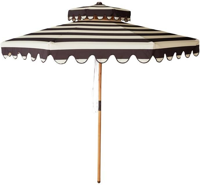 HKLIVING Striped Patio Parasol Stracciatella