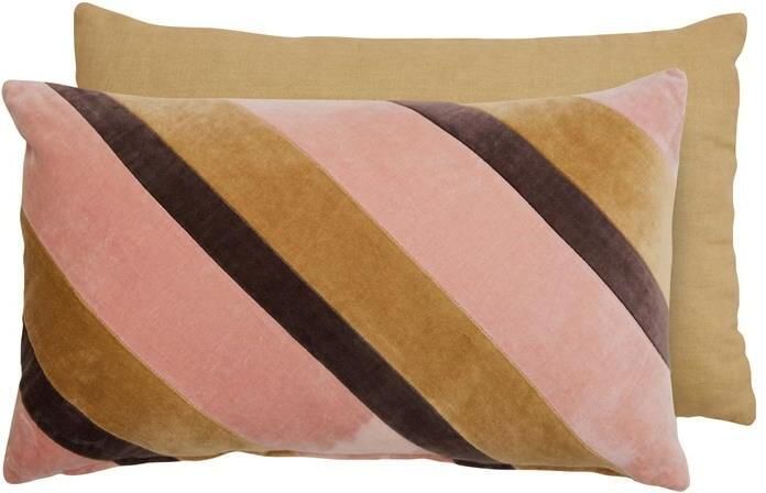 HKliving Striped Velvet Sierkussen 30 x 50 cm Sunkissed