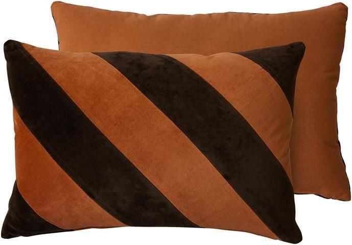 HKliving Striped Velvet Sierkussen 40 x 60 cm September