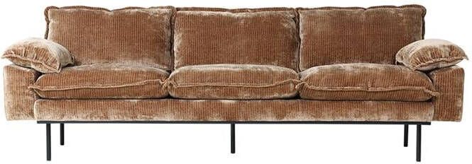 HKliving Retro Sofa 4-zitsbank Velvet Corduroy Aged Gold