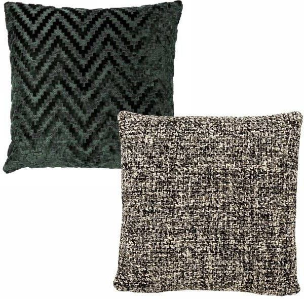 Hoii VOORDEELSET ICONIC GREEN Set van 2 Sierkussens Mountain Vie