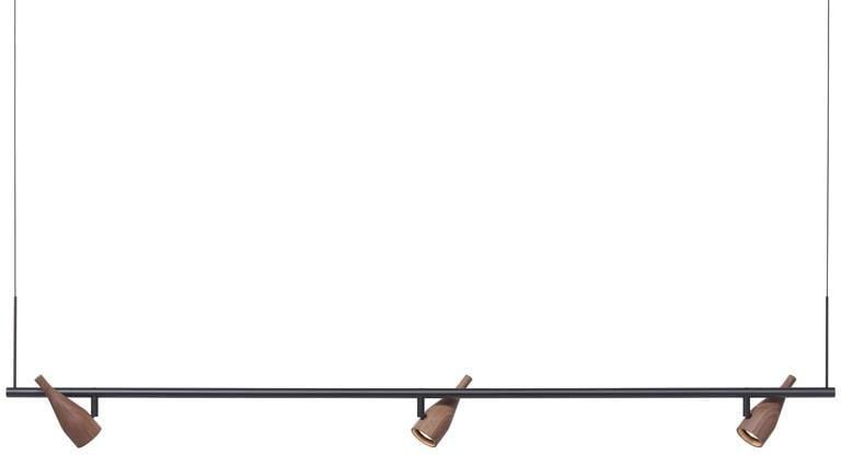 Hollands Licht Timber Line 3 hanglamp LED walnoot zwart