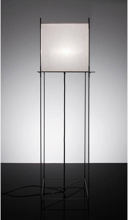 Hollands Licht Lotek Classic vloerlamp frame zwart metaal doek wit