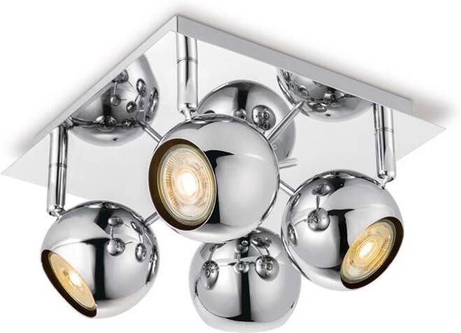 Home Sweet Home Opbouwspot Bollo 4 incl. dimbare LED lamp chroom