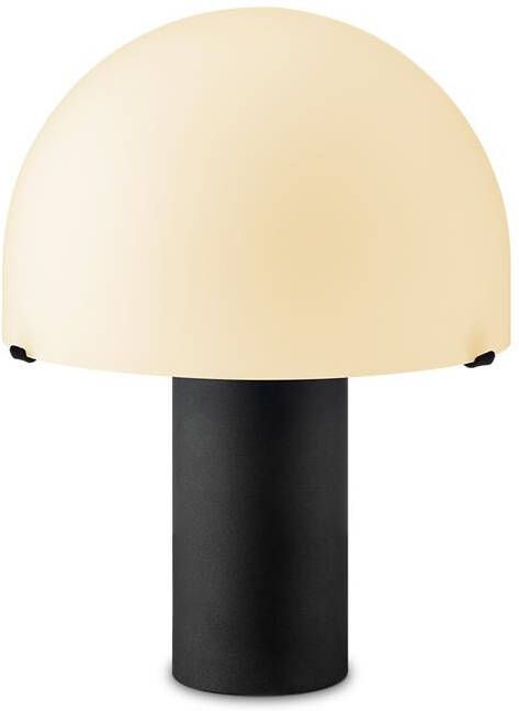 Home Sweet Home Tafellamp Mushroom Zwart Bedlampje Glas en Metaal
