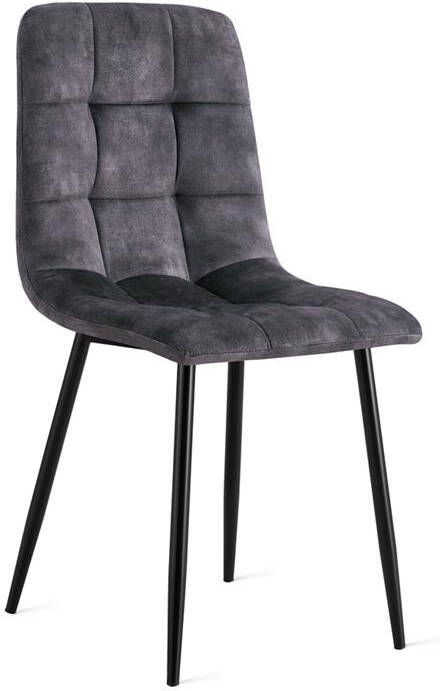 Refurna Eetkamerstoel Yerevan Velvet Antraciet Set van 2 - Foto 2