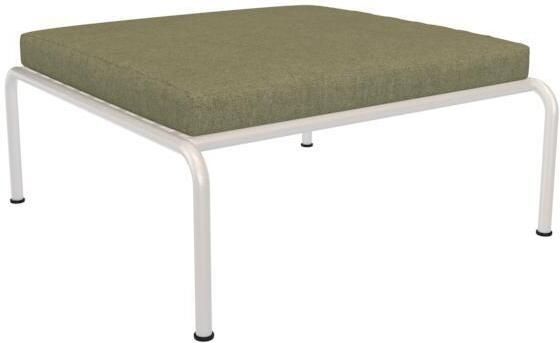 Houe Avon Ottoman voetenbank frame wit stof Leaf