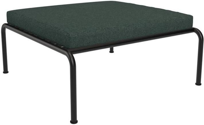 Houe Avon Ottoman voetenbank frame zwart stof alpine