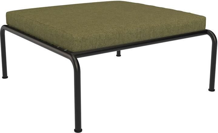 Houe Avon Ottoman voetenbank frame zwart stof leaf
