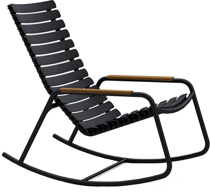 Houe ReClips schommelstoel met bamboe armleuningen zwart
