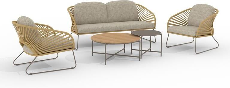 House Nordic Lounge Set Staal Beige|Zand 78x71|162x73cm Novella