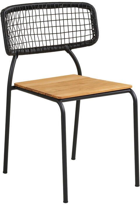 House Nordic Eetkamerstoel Nashville Teak Naturel Zwart Set van 4 - Foto 2