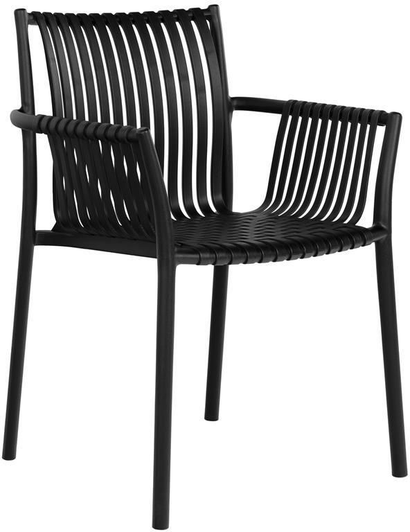 House Nordic Tulsa Tuinstoel met Armleuning Zwart set van 4