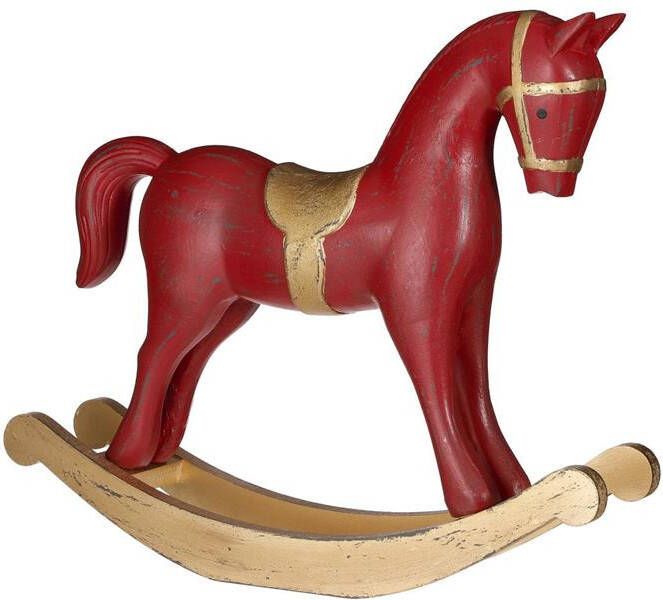 House of Seasons Hobbelpaard Kerstversiering 50x10.5x42 cm Rood