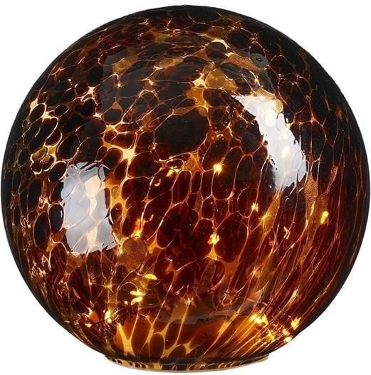 House of Seasons Bollamp met LED Verlichting H20 x Ø20 cm Glas