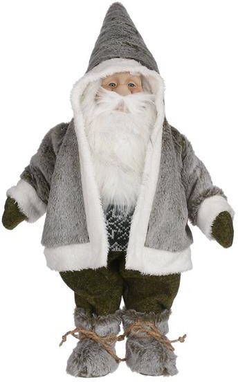 House of Seasons Kerstman Kerstmis Figuur 32x16x60 cm Grijs