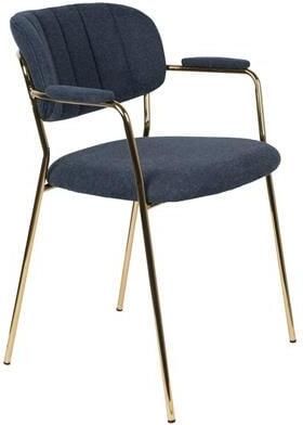 Housecraft Living Housecraft Jolien Eetkamerstoelen Goud|Donker Blauw Set van 2 - Foto 3