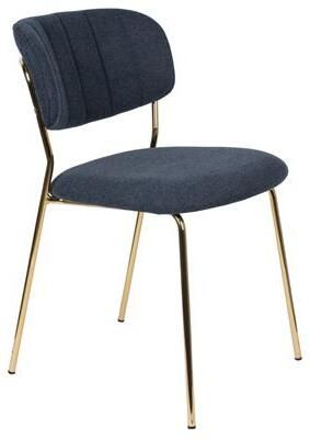 Housecraft Living Housecraft Jolien Eetkamerstoelen Goud Donkerblauw Set van 2 - Foto 3