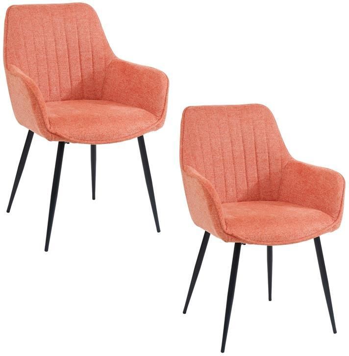 Housecraft Living Housecraft Maud Eetkamerstoelen met armleuning Roze Set van 2 - Foto 6