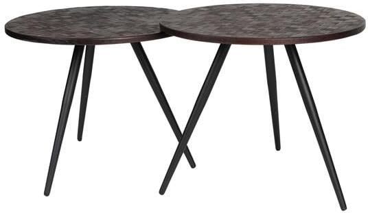 Housecraft living Feliz Lifestyle Webster Bijzettafel Rond Teak Hout Bruin Set van 2 - Foto 2