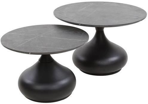 Hoyz Collection Salontafel Drop Shape 3D Zwart Bruin Set van 2 - Foto 2