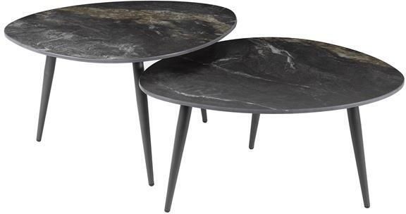 Hoyz Collection Salontafel Set-2 Organisch Fossil Keramiek Zwart - Foto 2