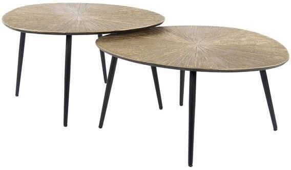 Hoyz Collection Salontafel Set-2 Organisch Ray Brons|Goud Metaal - Foto 2