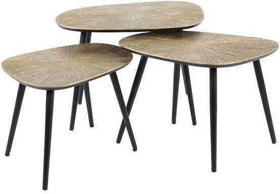 Hoyz Collection Salontafel Set-3 Vierhoekig Ray Brons Goud Metaal - Foto 2