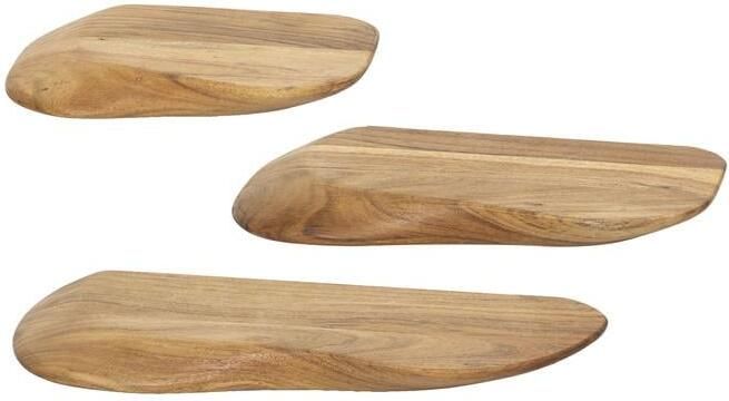 Hoyz Collection Wandschap Organic 60cm Massief Acacia Set van 3