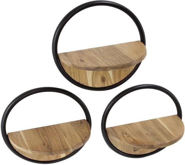 Hoyz Collection Wandschap Rond Set-3 Massief Acacia Naturel