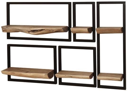 Hoyz Collection Wandschap Set-5 Edge Massief Acacia Naturel