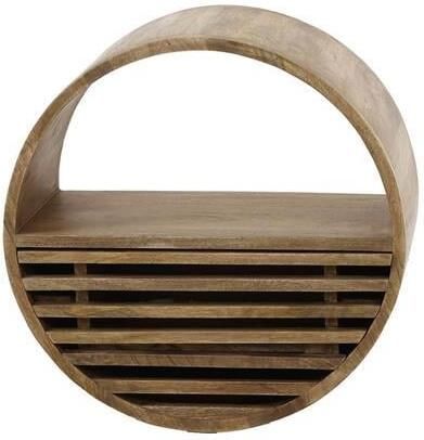 Hoyz Collection Wandschap Tweak Ø50 Massief Mango Zandkleur