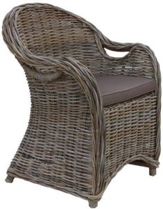 HSM Collection HSM Armstoel Parma 65x65x87 Koboo Grijs|mocca Rotan