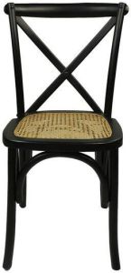 HSM Collection HSM Eetkamerstoel Rotan 48x45x90 Zwart|naturel Mahonie|rotan