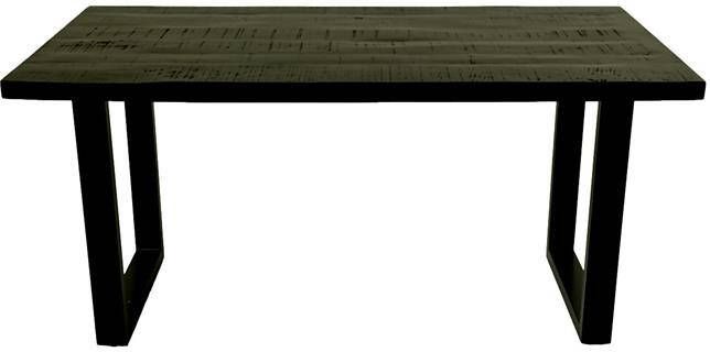 HSM Collection Rechthoekige eettafel Melbourne 160x90x77 zwart mangohout metaal