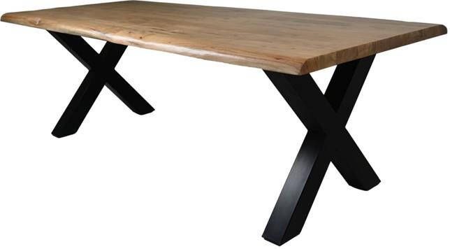 HSM Collection Rechthoekige tafel Soho luxe 240x100x76 Naturel zwart Acacia metaal