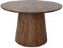 HSM Collection Ronde eettafel Drum met kegelpoot 140x140x77 Bruin Mat Mangohout - Thumbnail 1