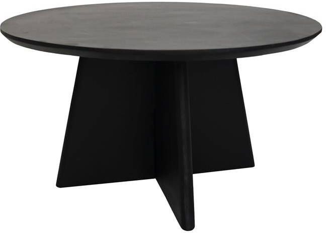 Wood Selections HSM Collection -Ronde salontafel met kruispoot 80X80X45 zwart Mangohout