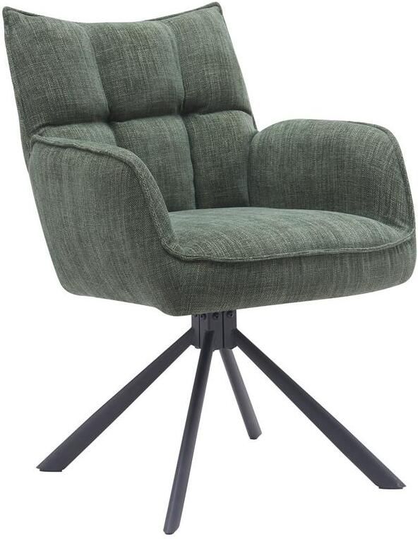 Giga Meubel Giga Living Eetkamerstoel Donkergroen Stof Draaibaar 65x59x86cm Select Marilla - Foto 2