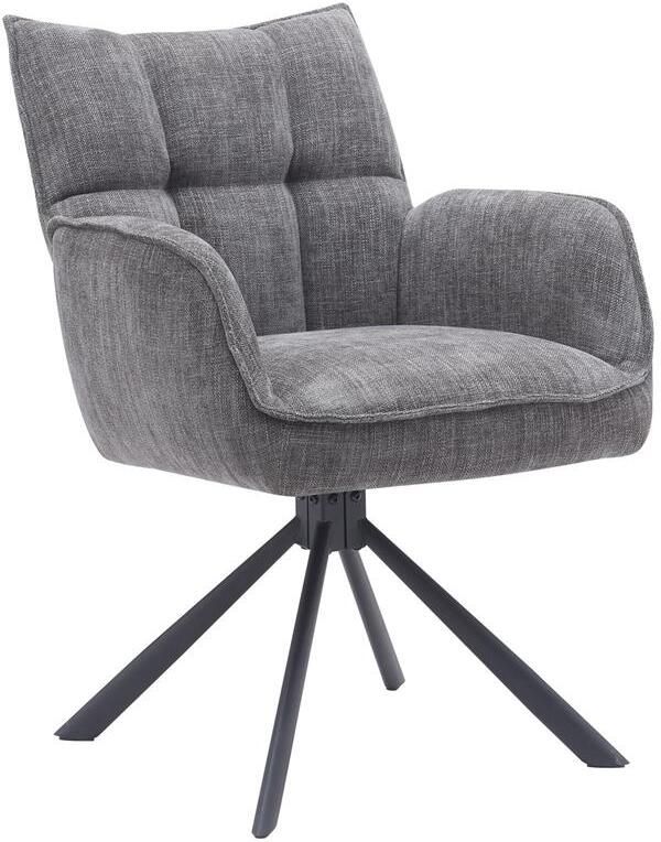 Giga Meubel Giga Living Eetkamerstoel Antraciet Stof Draaibaar 65x59x86cm Select Marilla - Foto 2