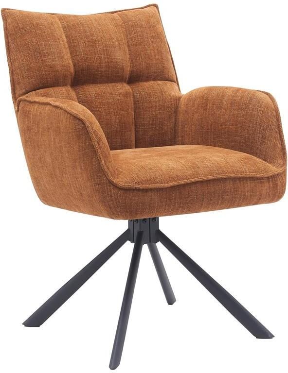 Giga Meubel Giga Living Eetkamerstoel Roest Stof Draaibaar 65x59x86cm Select Marilla - Foto 2