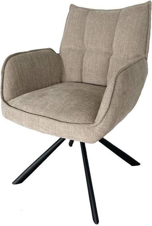 Giga Meubel Giga Living Eetkamerstoel Beige Stof Draaibaar 65x59x86cm Select Marilla - Foto 2