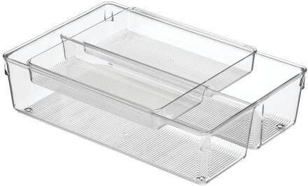 iDesign Lade Organizer 4 Vakken 20.3 x 31.1 x 8.3 cm Set van 2 St