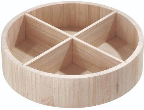 IDesign Lazy Susan Draaiplateau met Vakken 30.5 cm Paulownia Hout