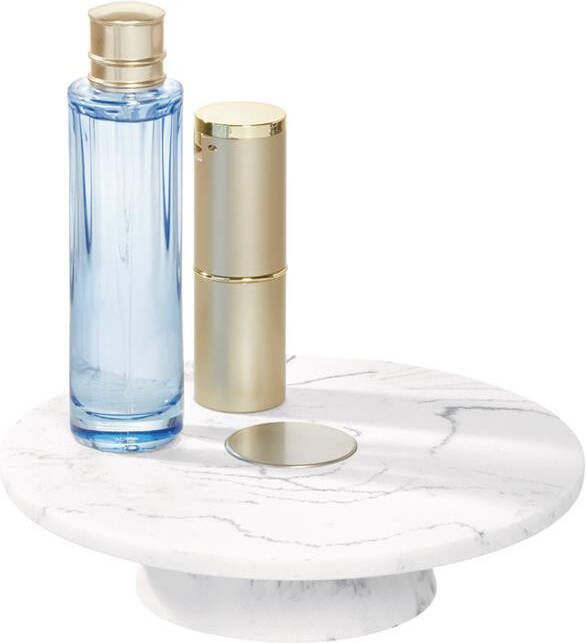 IDesign Badkamer Organizer Plateau Rond Kunststof Marmer Patroon