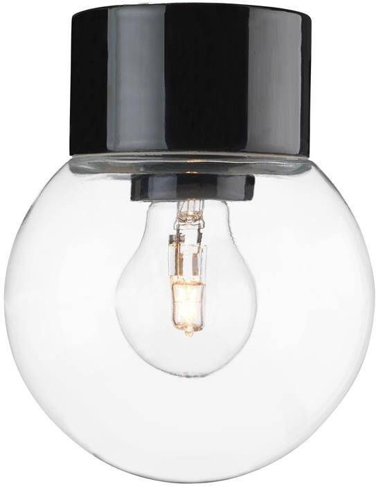 Ifo Electric Ifö Electric Classic Globe plafond-en wandlamp zwart IP54 150mm helder