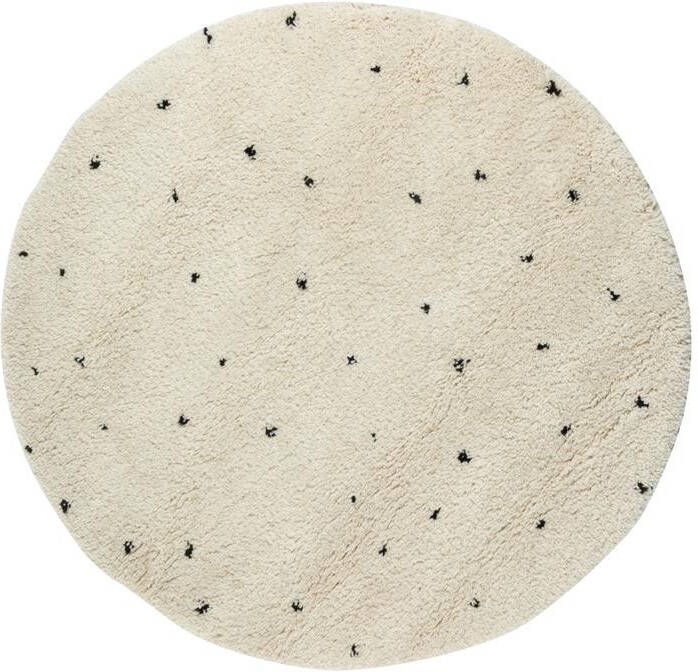 Interieur05 Kindervloerkleed Cream|Zwart 120Ø- (S) Dots