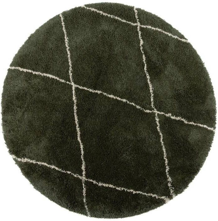 Interieur 05 Berber Rond vloerkleed hoogpolig Groen Cream scandinavisch nea Interieur05 Polypropyleen Rond 200 Ø (L) - Foto 3