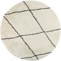 Interieur 05 Berber Rond vloerkleed hoogpolig Wit Zwart scandinavisch nea Interieur05 Polypropyleen Rond 240 Ø (XXL) - Thumbnail 1