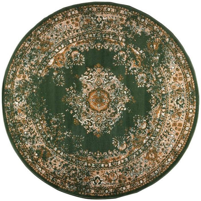 Interieur 05 Rond Vintage Vloerkleed Keshan Groen Polypropyleen Rond 240 Ø (XXL) - Foto 2